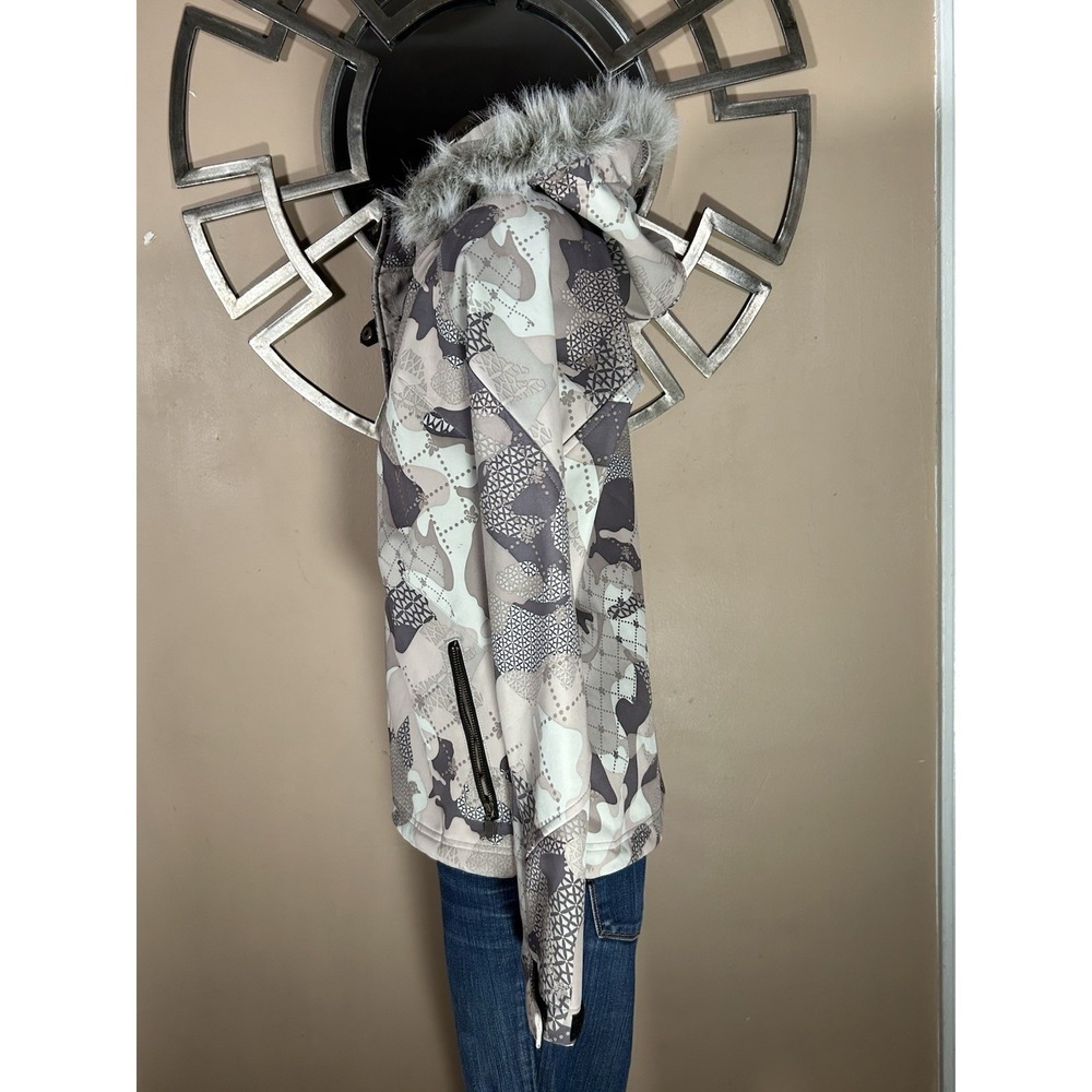 TRIPLE NICKEL 555 Gray Warm SOFT SHELL CAMO SKI JACKET Snowboard Coat Women's M - Picture 6 of 11